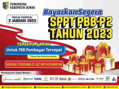BAYAR PBB P2 TERCEPAT TAHUN PAJAK 2023 DAPAT HADIAH