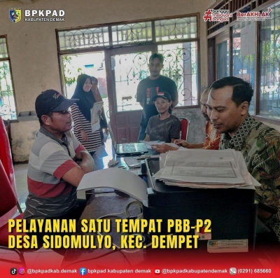 Pelayanan Satu Tempat PBB-P2 Desa Sidomulyo Kecamatan Dempet