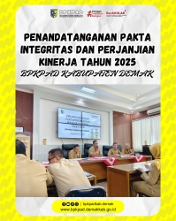 Penandatanganan Pakta Integritas dan Perjanjian Kinerja BPKPAD Kabupaten Demak Tahun Anggaran 2025